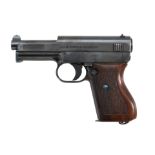Halbautomatische Pistole Mod.: Mauser M 34 Herst.: Waffenfabrik Mauser Oberndorf a.N. S.Nr.: 607...