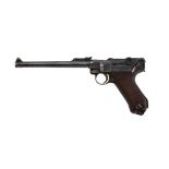 Halbautomatische Pistole Mod.: Lange Pistole 08 Herst.: DWM 1917 Kal.: 9mm Luger S.Nr.: 5856 a