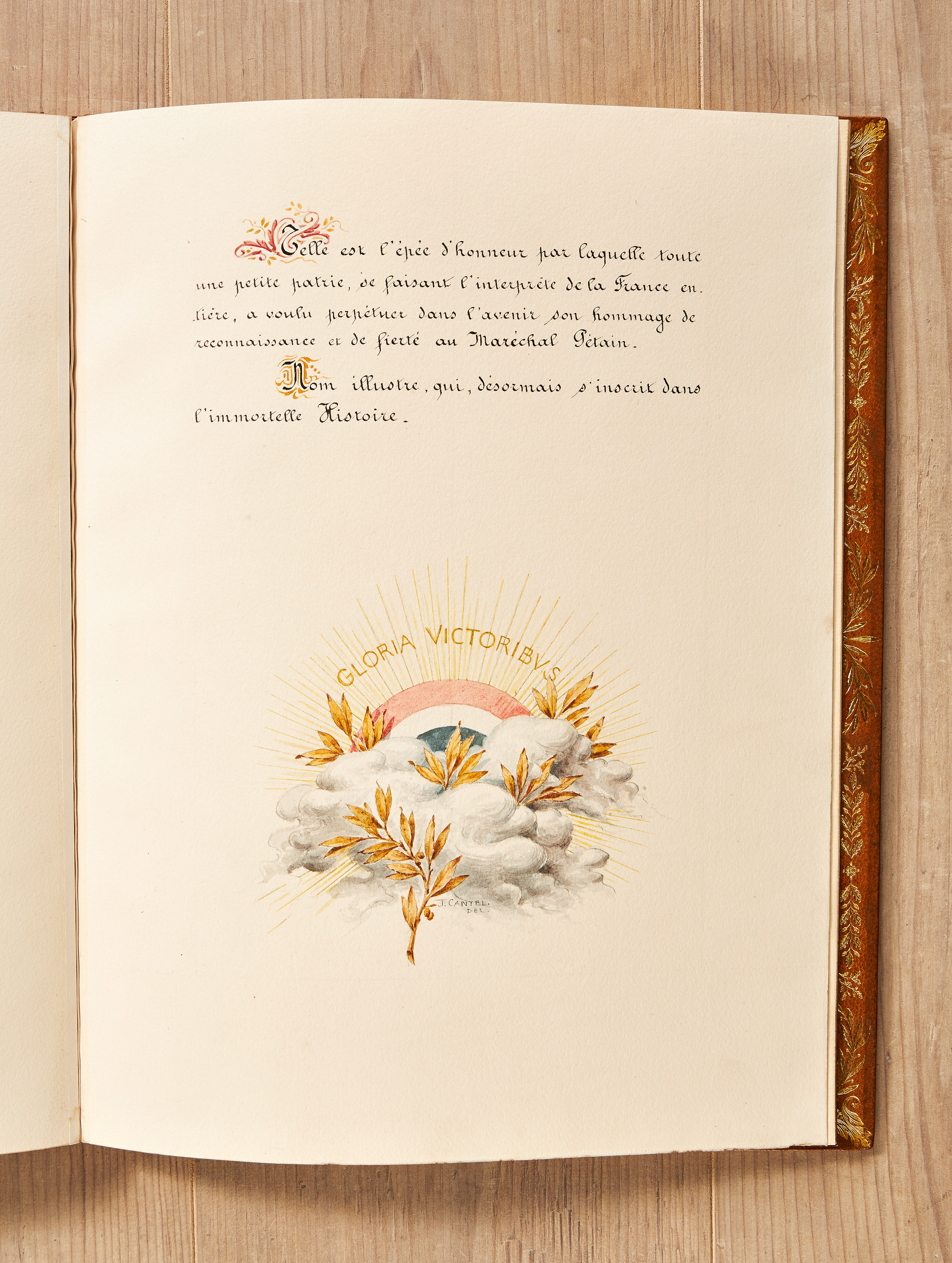 Maréchal Philippe Pétain: Originalentwurf und Urkunde für einen Geschenkdegen. - Image 8 of 11