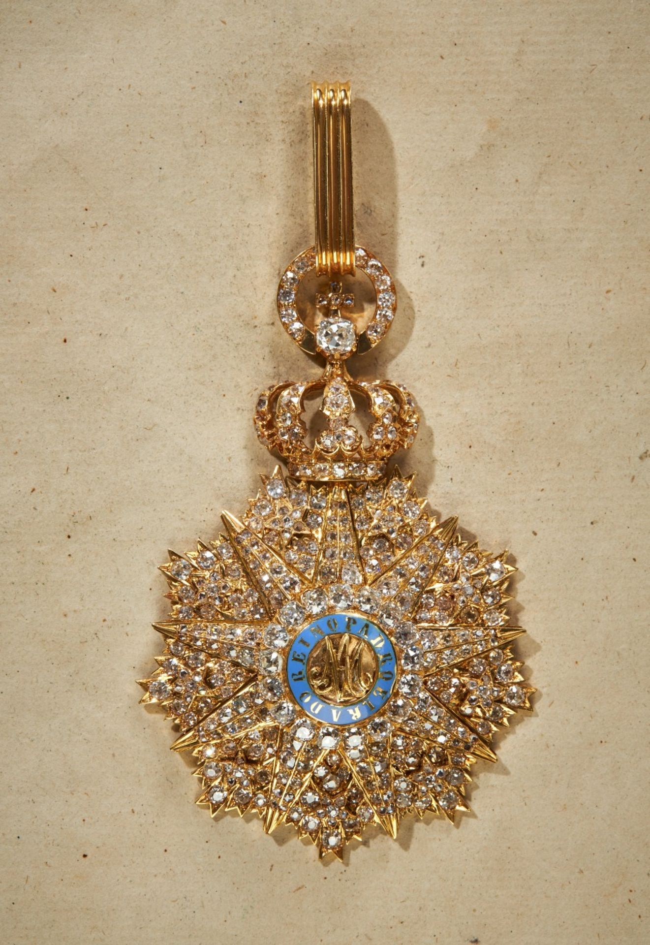 Portugal: Order of our Lady of Villa Vicosa - Neck Badge with Brilliants.