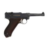 Halbautomatische Pistole Mod.: P. 08 Hersteller.: ERFURT , Baujahr: 1911 Seriennummer: 6950 , nu...