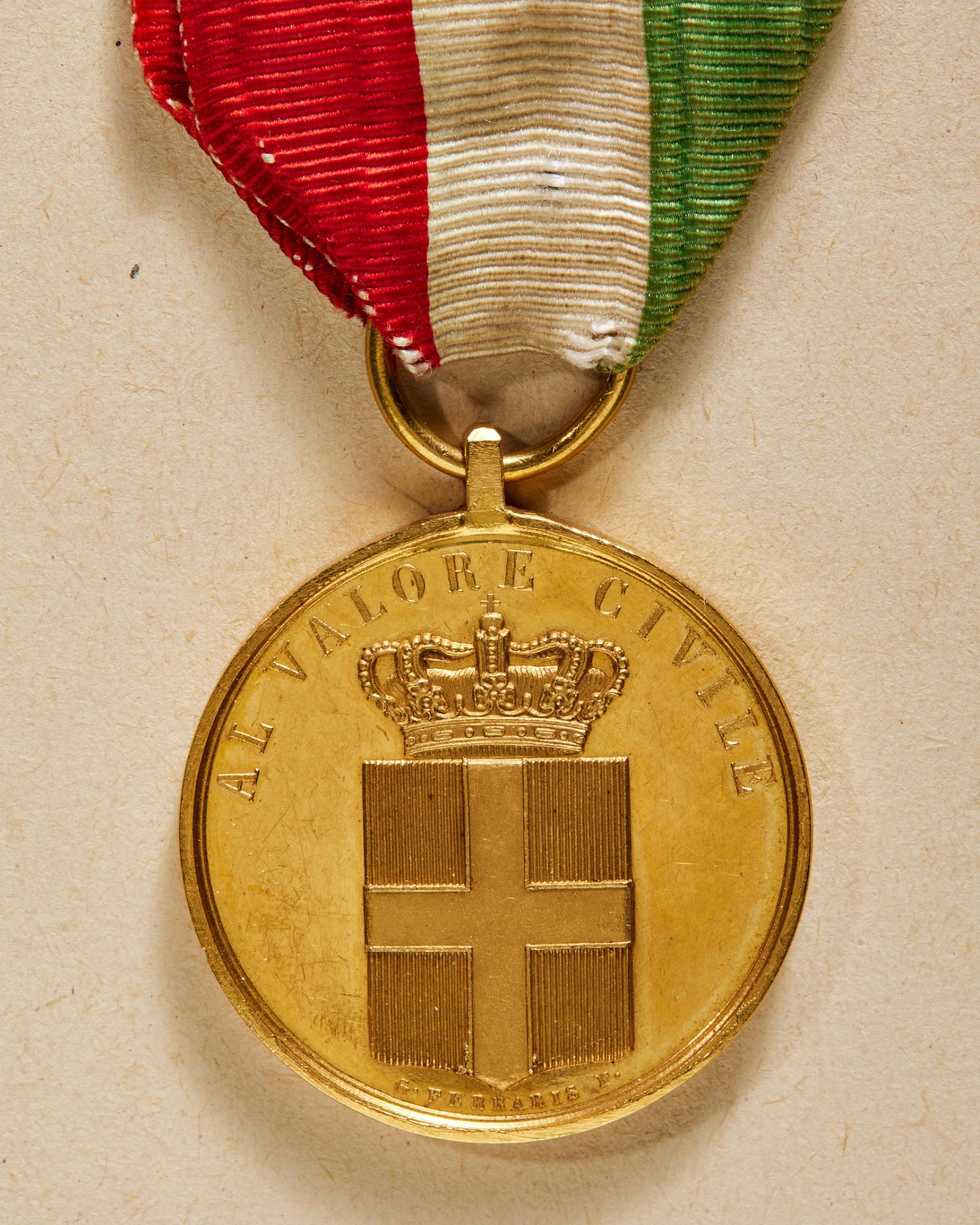 Königreich Italien - Königreich Sardinien : Goldene Medaille "AL VALORE CIVILE".