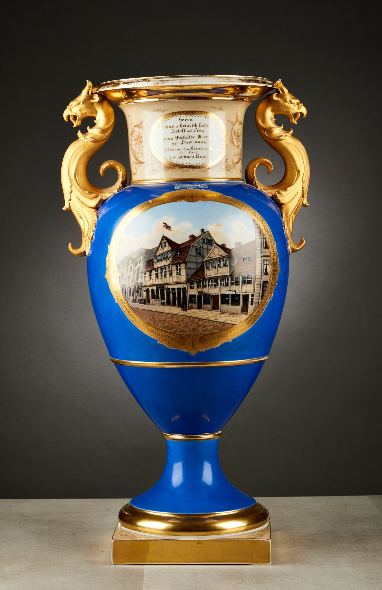 Preussen : Große Porzellanvase der KPM (Königlich Preußische Porzellanmanufaktur).