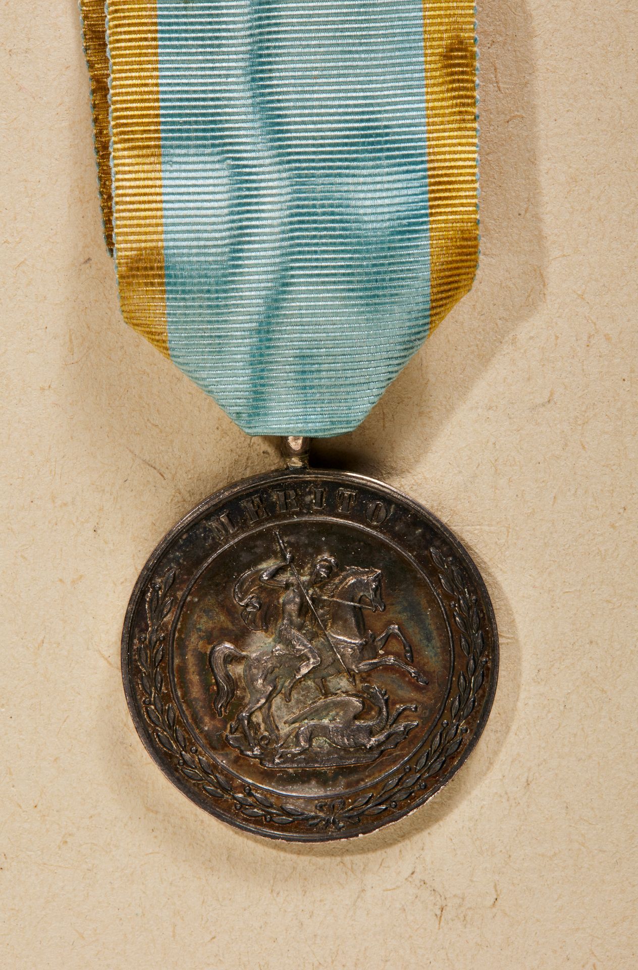 Königreich beider Sizilien : Orden St. Georgs der Wiedervereinigung - Silberne Verdienstmedaille.