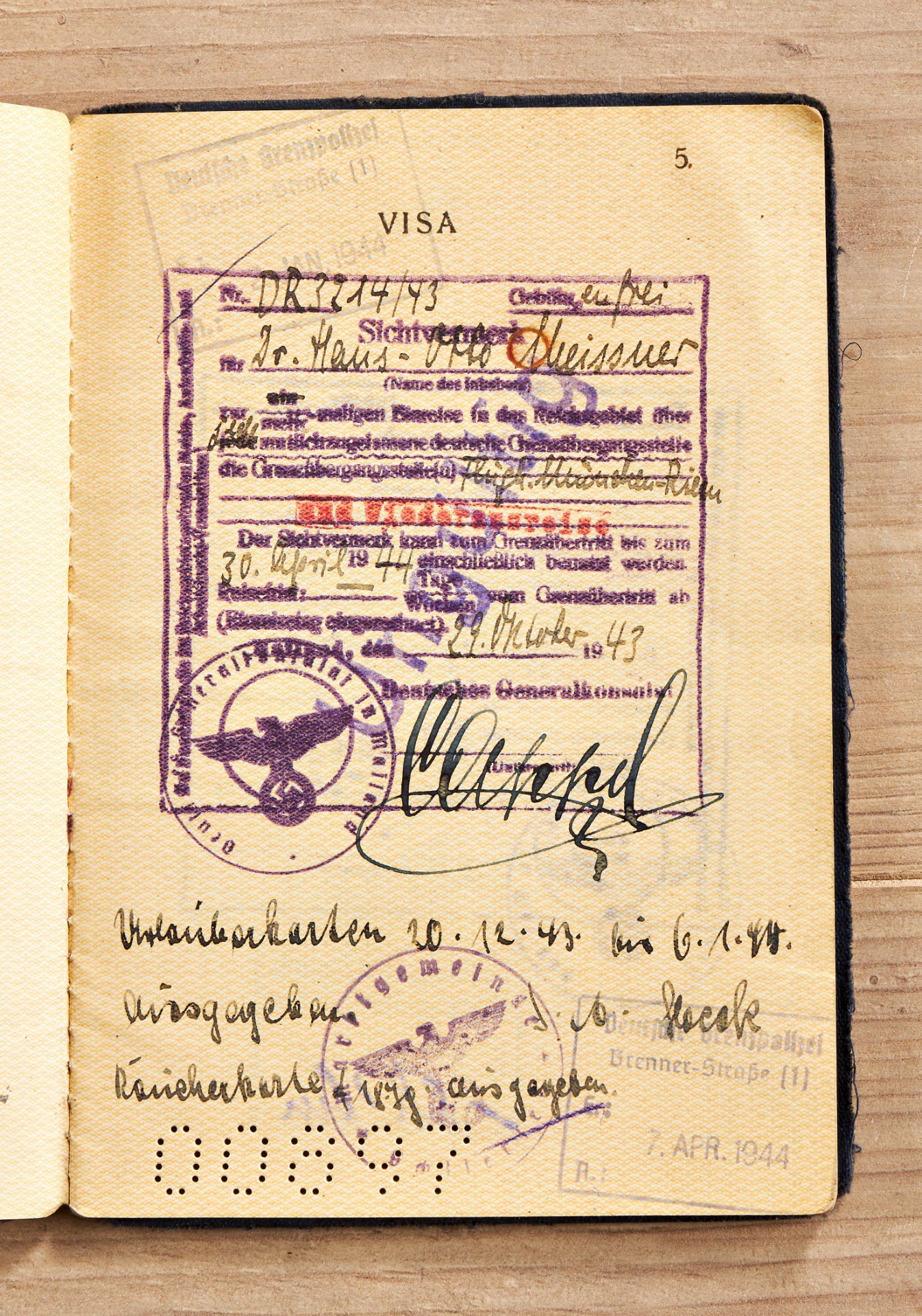 Führende Persönlichkeiten des 3.Reiches : Diplomatenpass Dr. Hans-Otto Meissner - Bild 4 aus 5