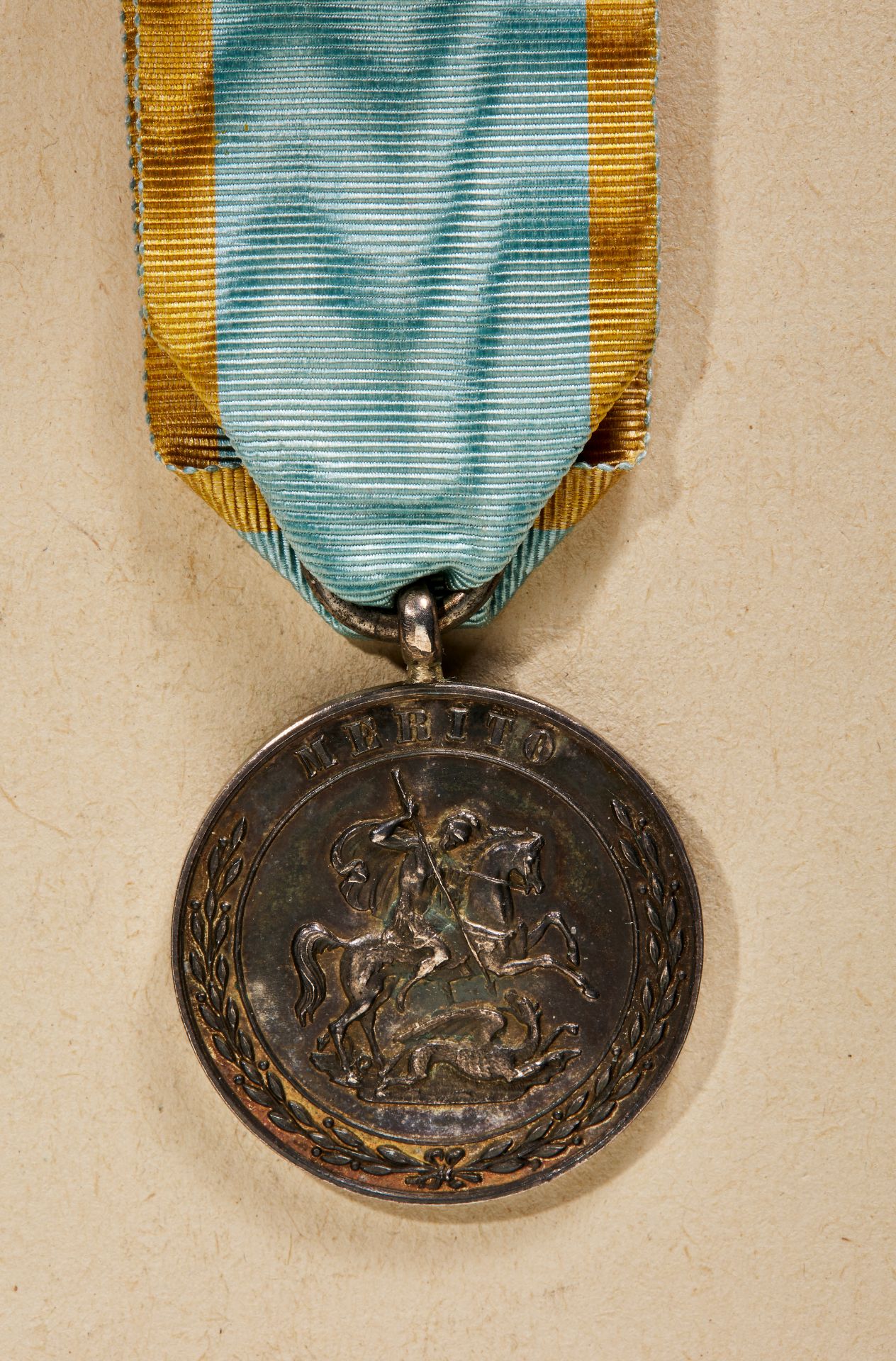 Königreich beider Sizilien : Orden St. Georgs der Wiedervereinigung - Silberne Verdienstmedaille. - Bild 2 aus 2