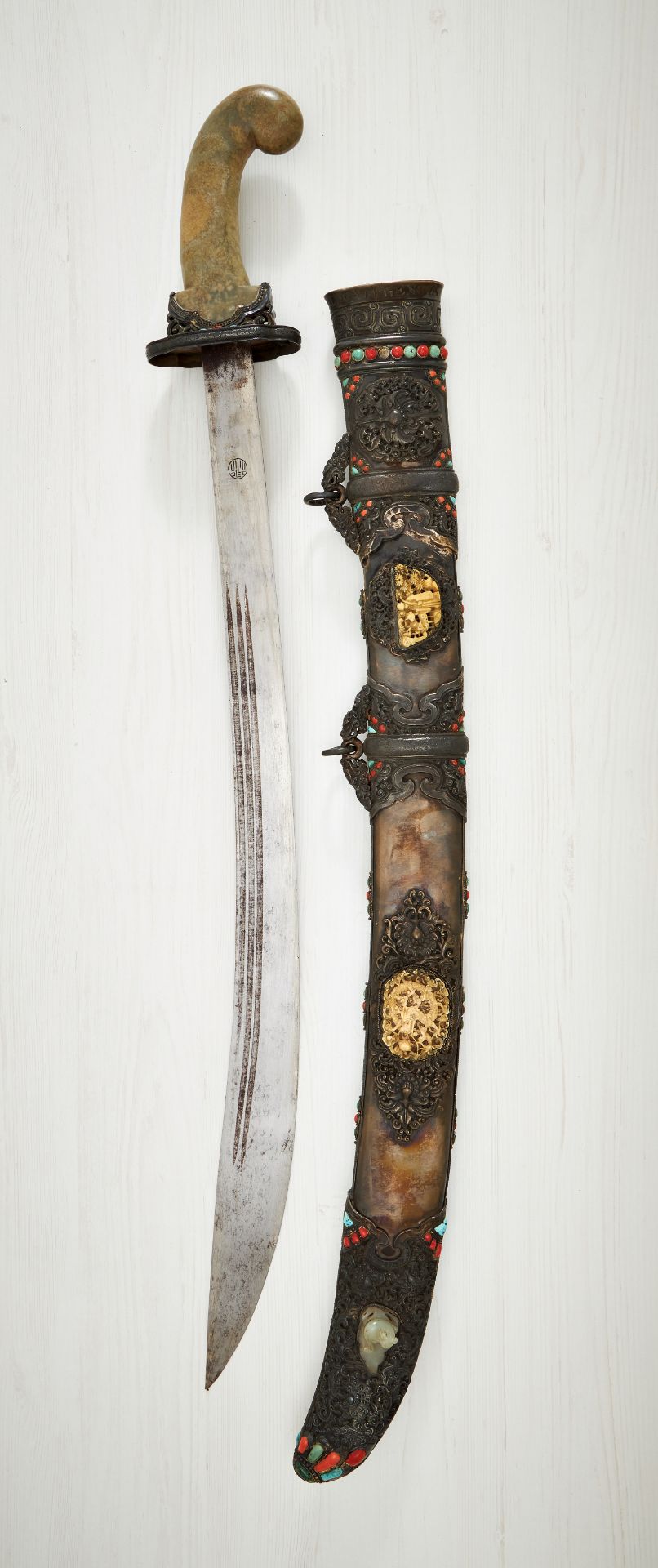 China : Tibetanisch - Chinesisches Schwert aus dem Besitz des Prinzen Tommaso di Savoia - Genova... - Bild 2 aus 9