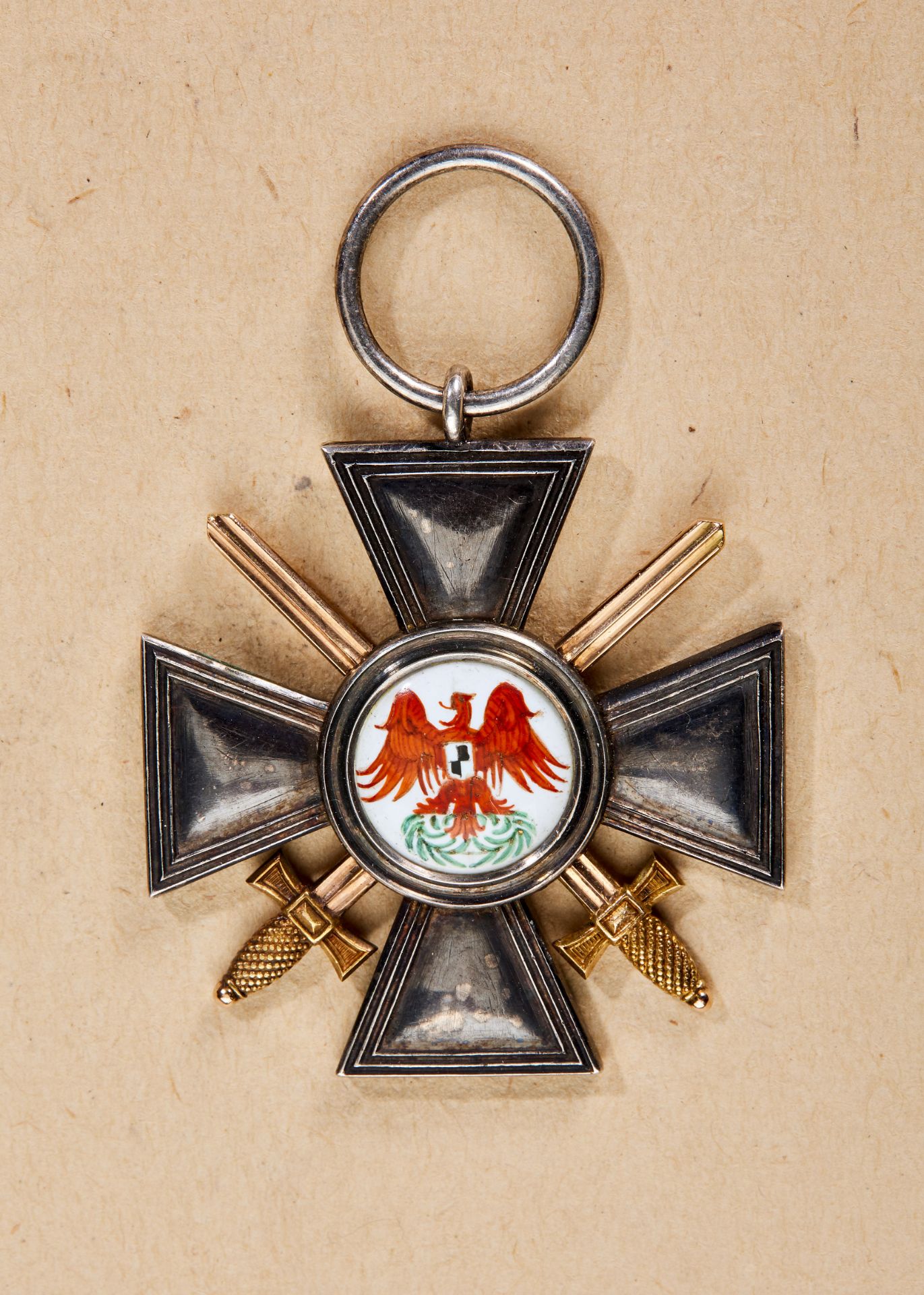 Preußen : Roter Adler Orden 4. Klasse mit Schwertern, Modell mit glatten Kreuzarmen der Kriege 1...