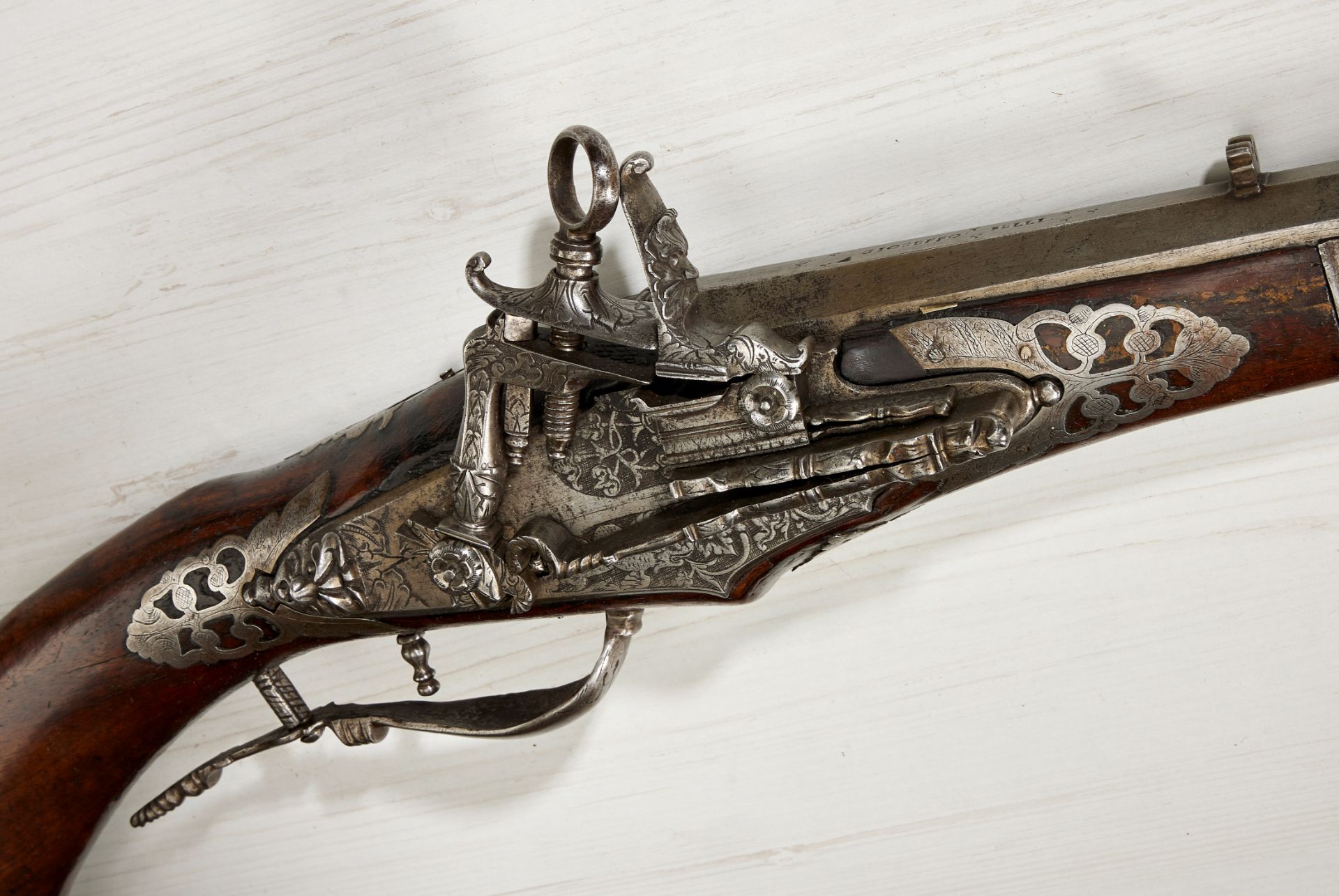 Steinschloß : Italienische Gewehr signiert Gioseffo Belli mit Miqueletschloss um 1660/70. - Bild 5 aus 5