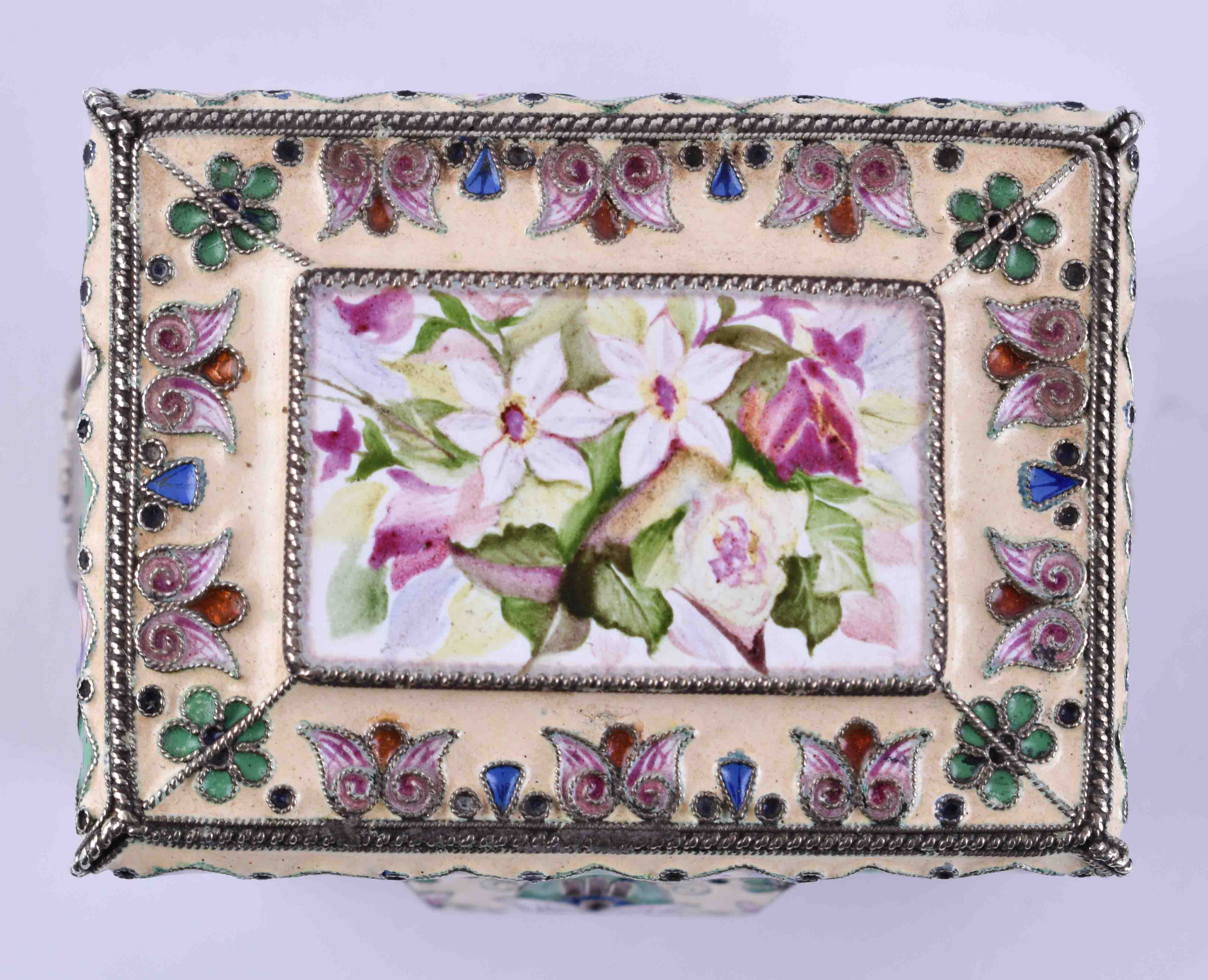 Cloisonne lidded box Russia - Image 2 of 7