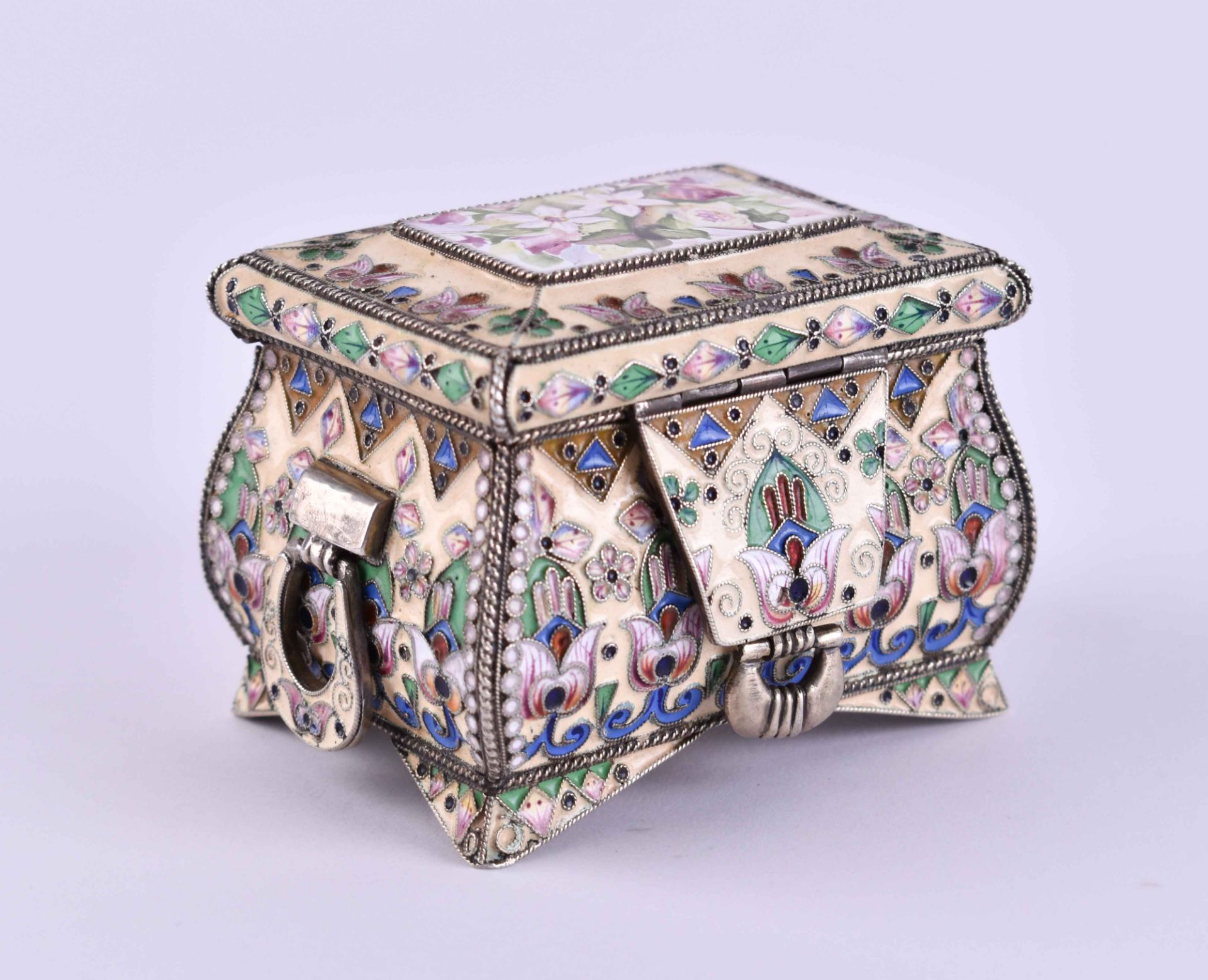 Cloisonne lidded box Russia