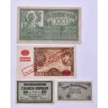 A bundle of banknotes German occupation 1st and 2nd World War