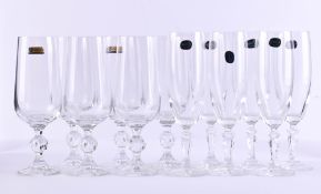 A group of Bohemia crystal glasses