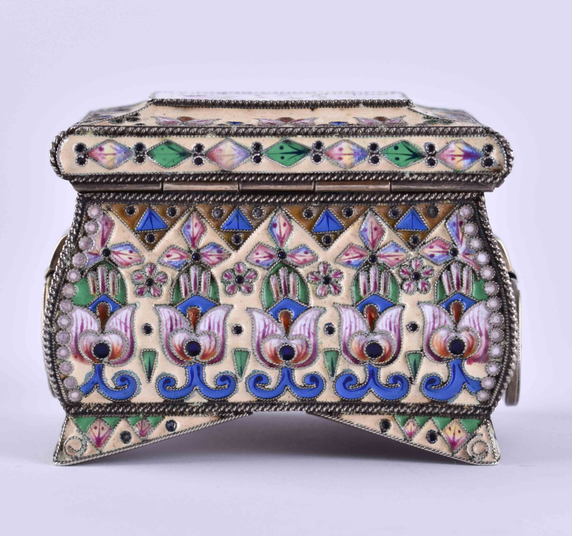 Cloisonne lidded box Russia - Image 4 of 7