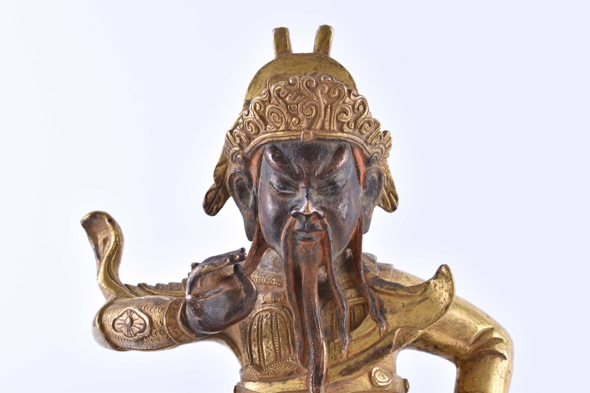 A fine gilt-bronze Figure of GUANDI, China, 19th century - Bild 5 aus 8