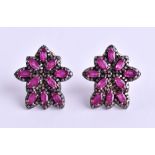 Pair of Russian ruby ??earrings