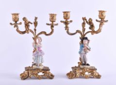 Pair of candlesticks Meissen 19th century