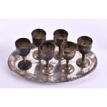 Tray with 6 liquor cups Mexico