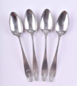 4 tin spoons around 1765