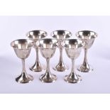 6 silver chalices 20th century