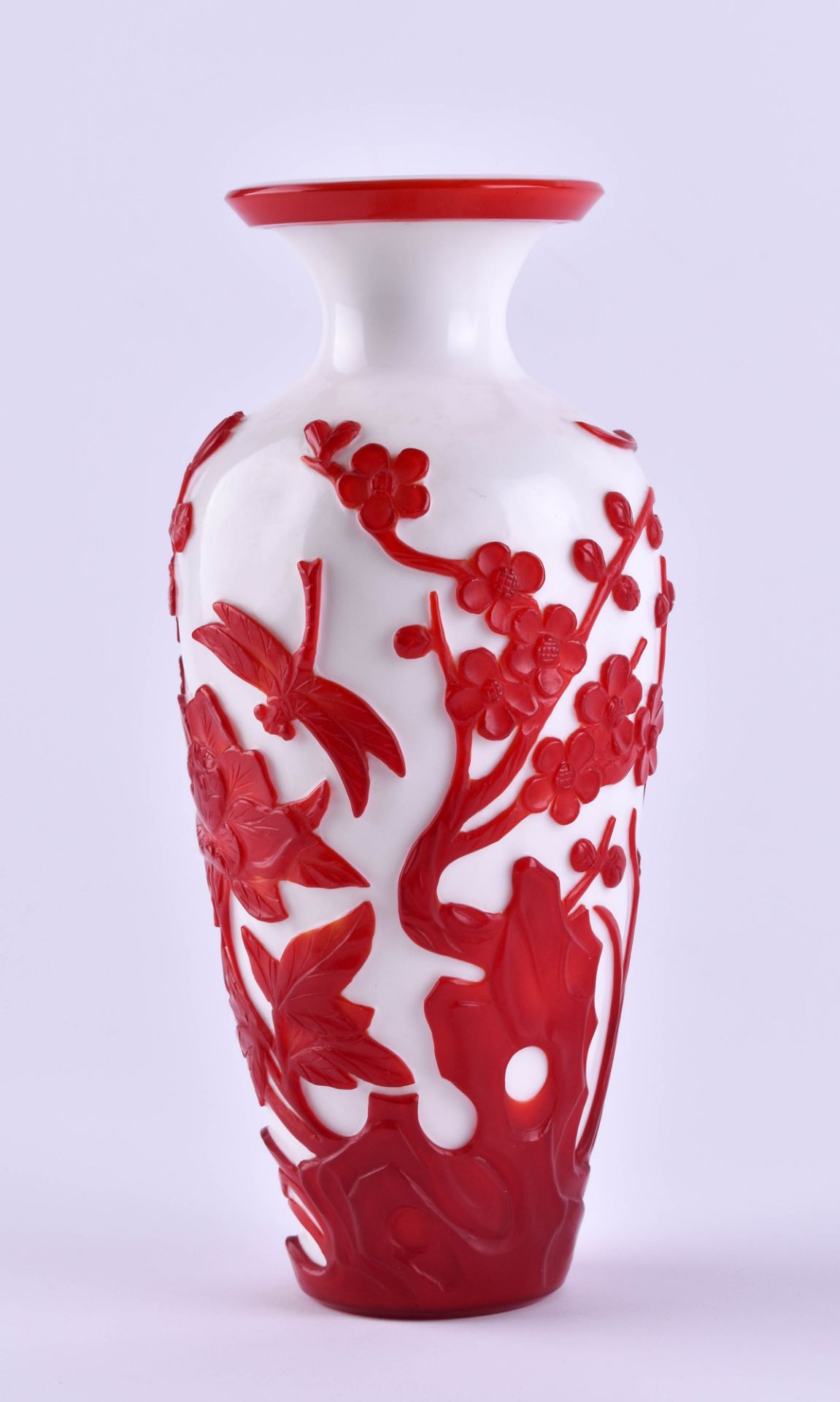 Overlay glass vase China 20th century