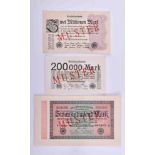 German Reich Infla 3 Reich banknotes sample