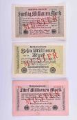 German Reich Infla 3 Reich banknotes sample