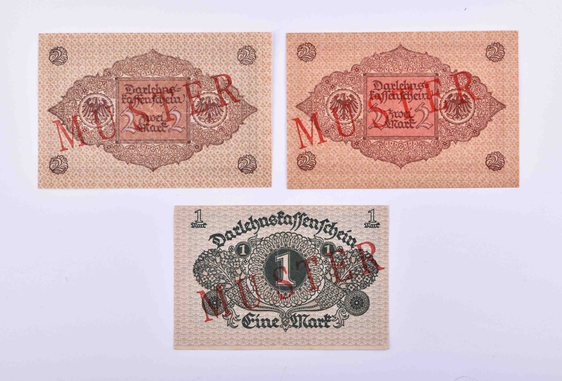 title: German Empire Weimar Republic 3 loan office notes sample - Image 2 of 2