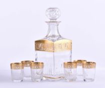 Liqueur carafe with 6 glasses Saint Louis