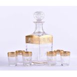 Liqueur carafe with 6 glasses Saint Louis