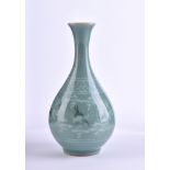 Koreanische Seladon-Vase mit Kranichen