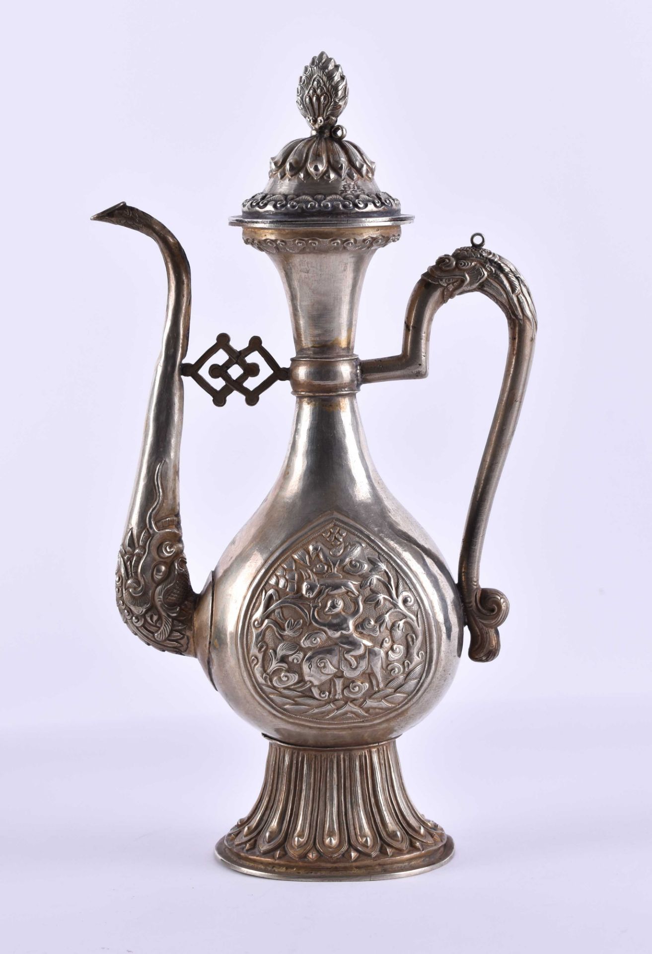  Silver pot Tibet 19th century - Image 2 of 5