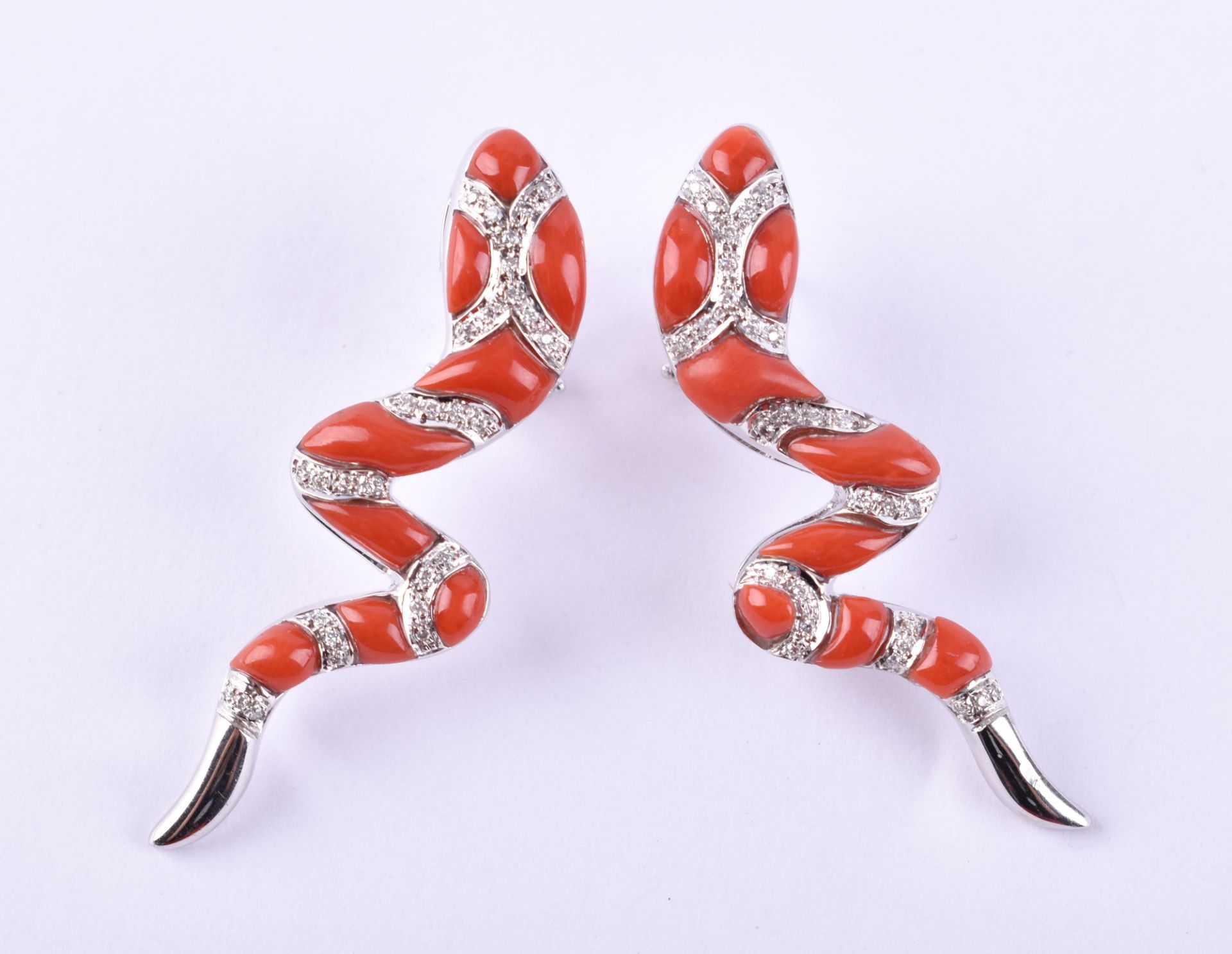  Coral diamond earrings