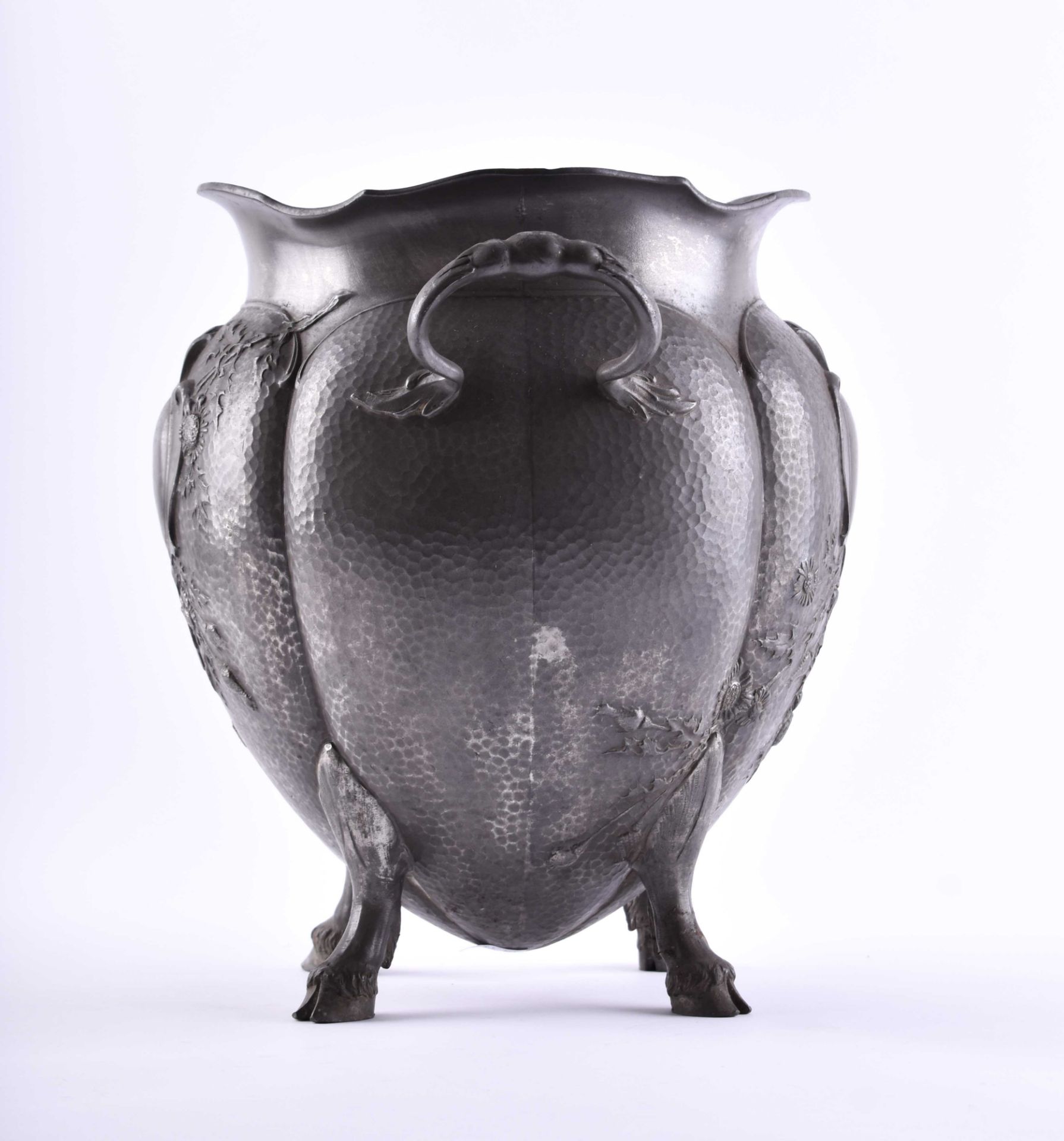  Art Nouveau pewter vessel - Image 2 of 6