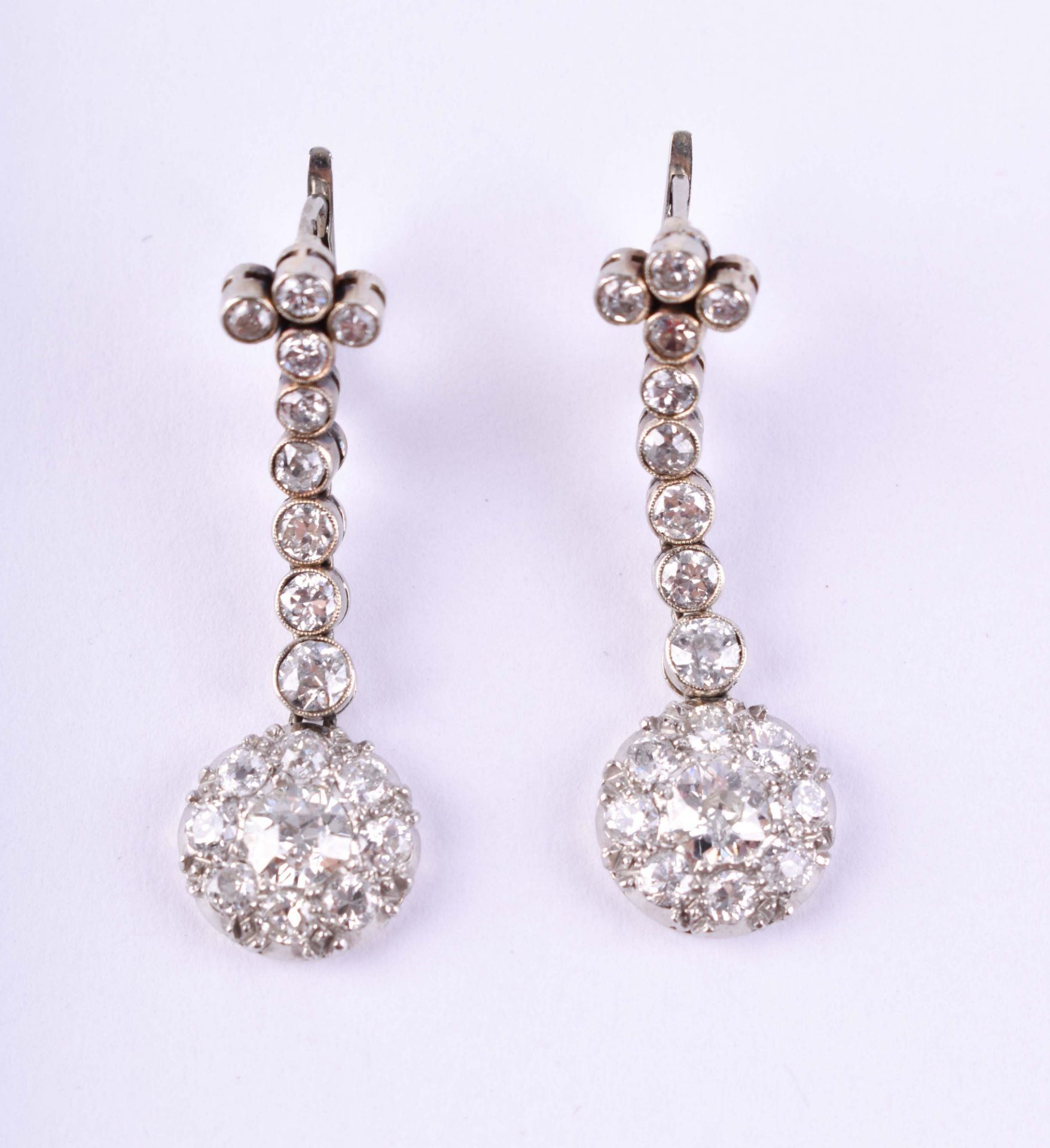  Brilliant earrings France around 1900