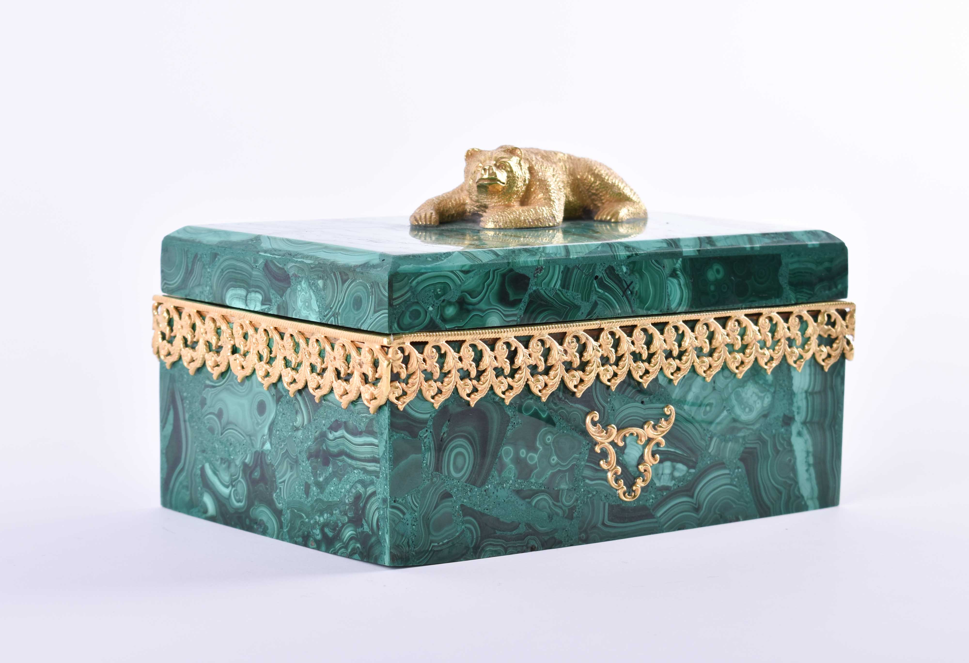  Malachite lidded box Russia