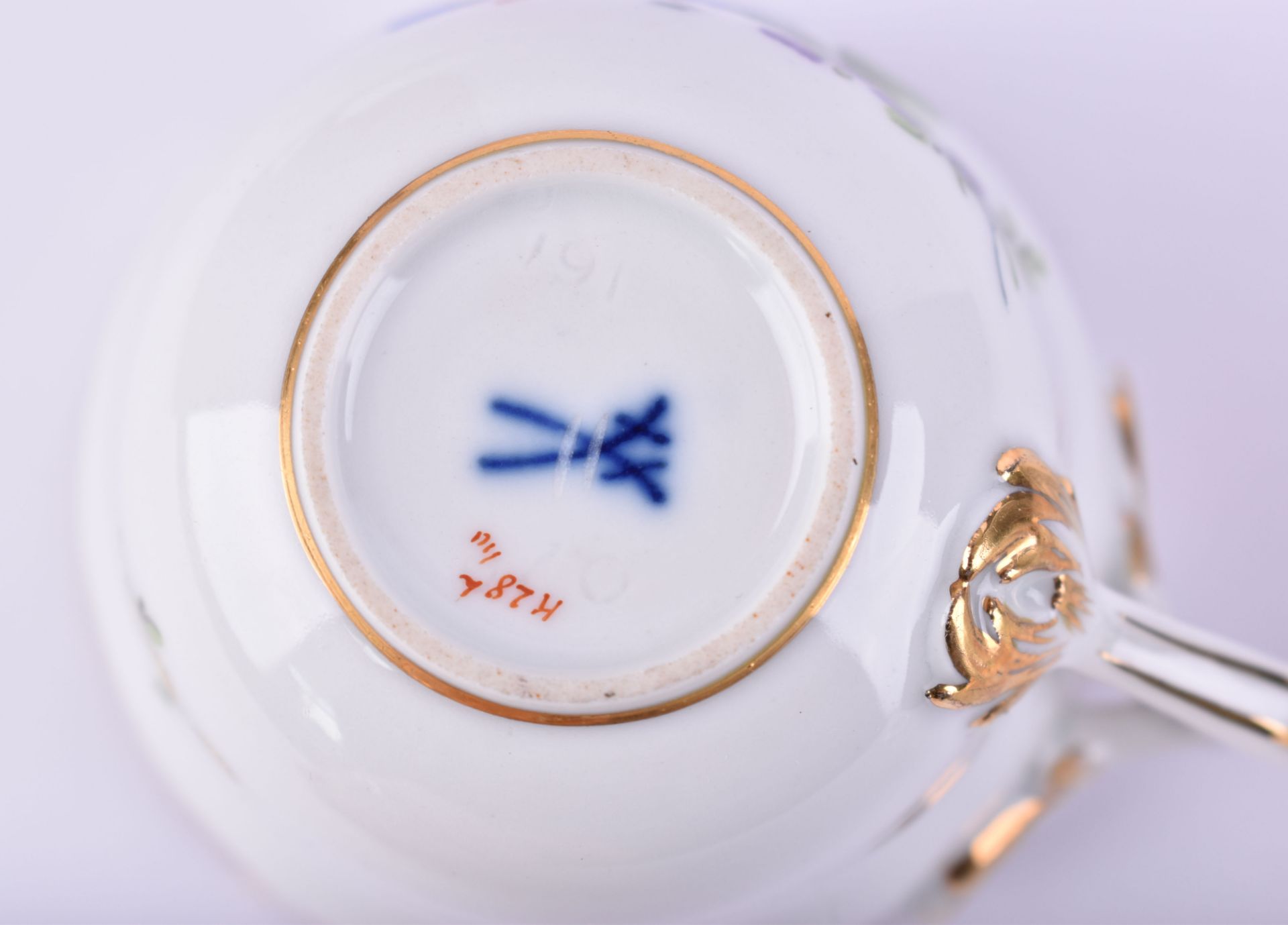  Mocha cup and saucer Meissen - Image 5 of 5