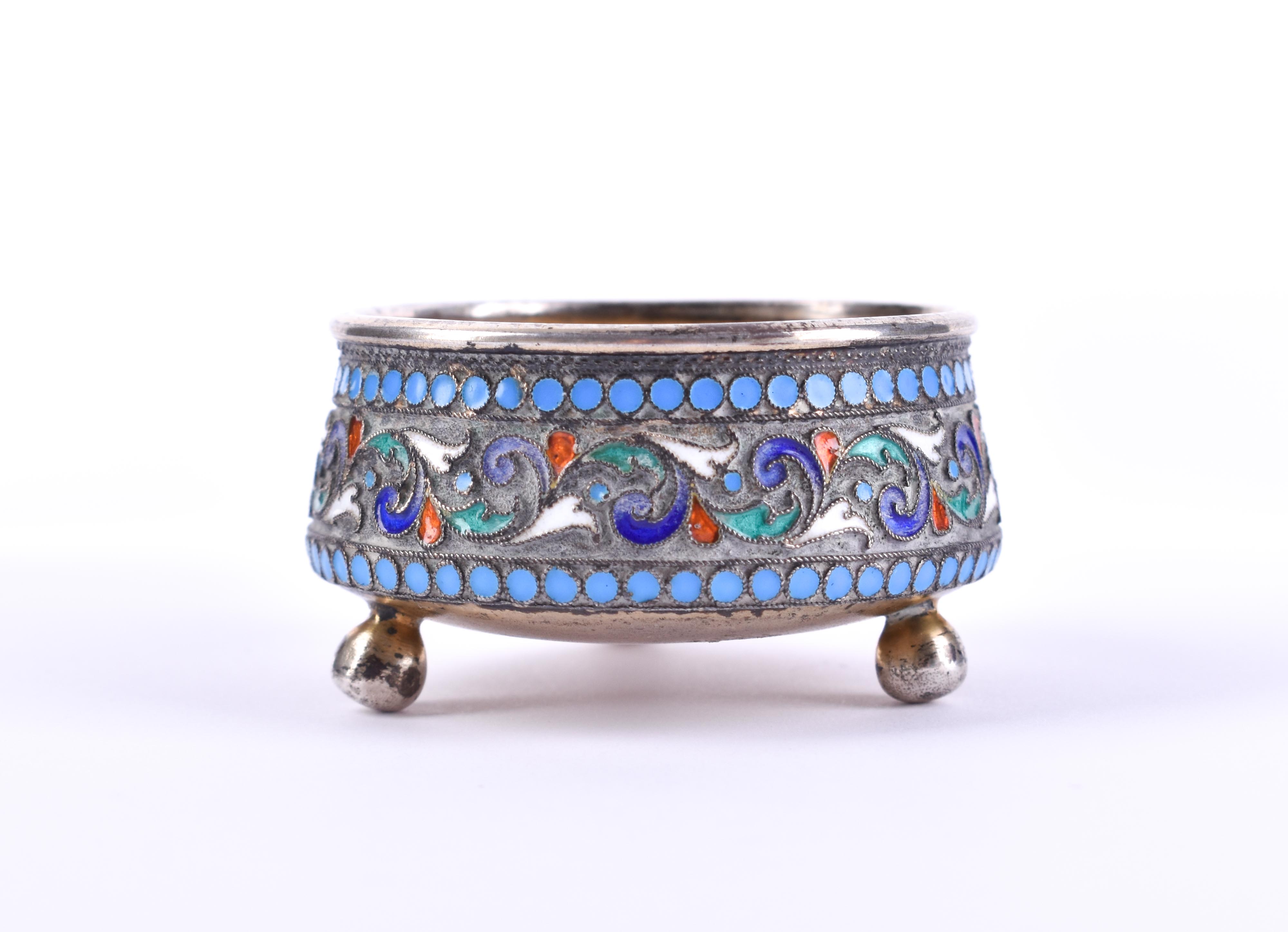  Cloisonne salt cellar Russia