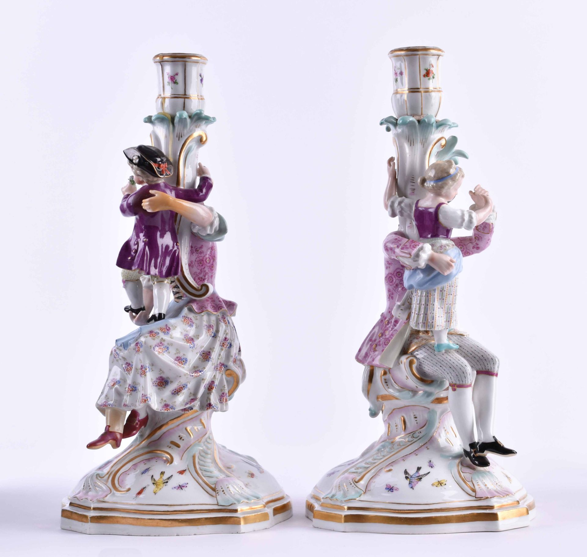  Pair of candlesticks Meissen 19th century - Image 3 of 8