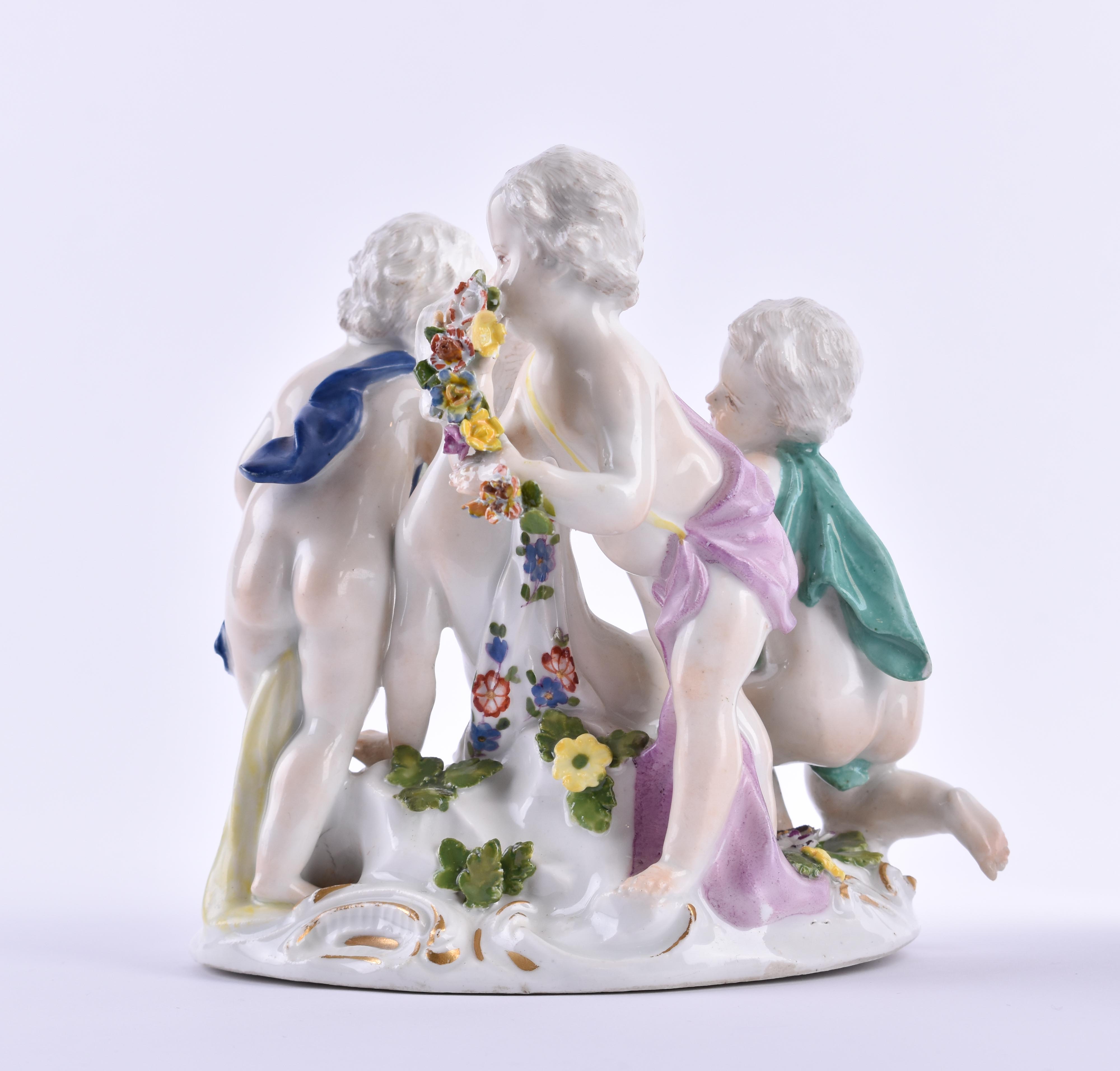  Figure group Meissen 19th century - Image 4 of 7