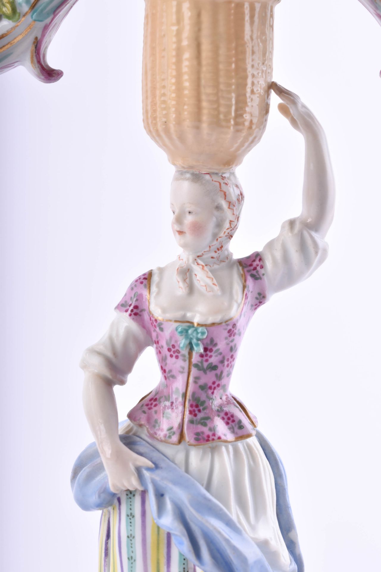  figural pair of candlesticks Meissen 19th century - Image 6 of 9
