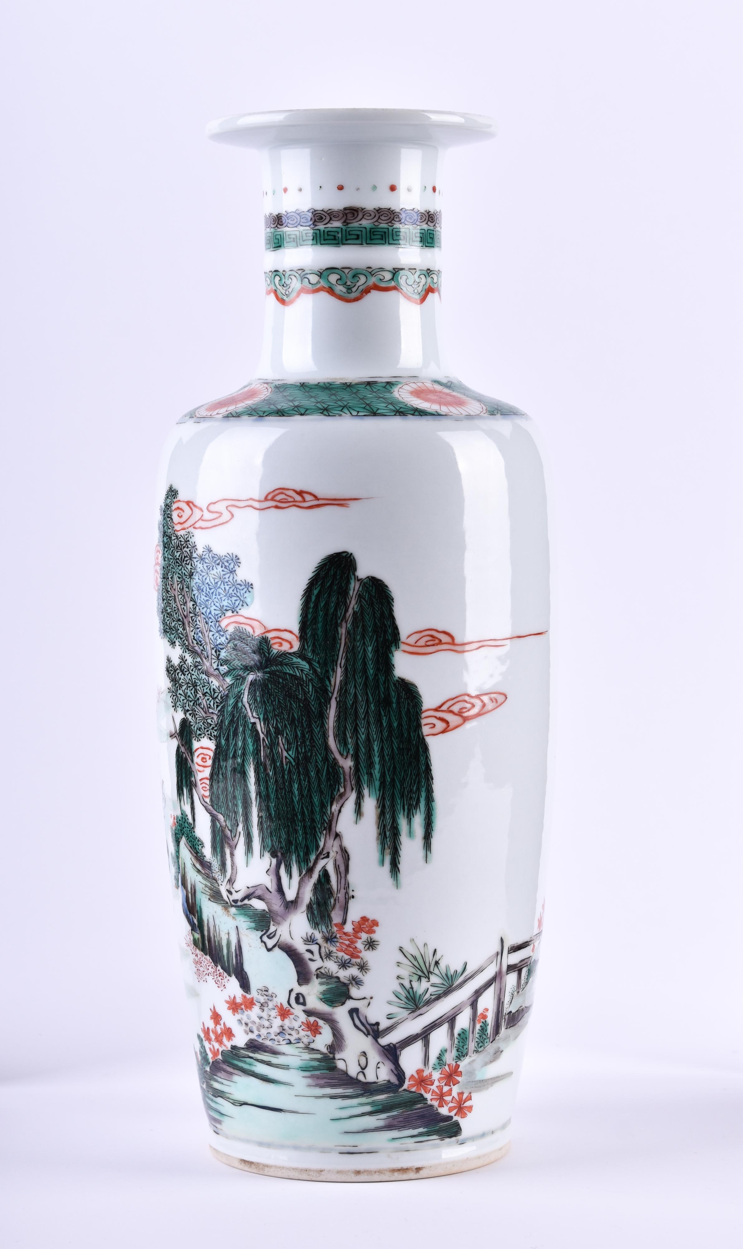  Wucai vase China Qing dynasty - Image 5 of 14