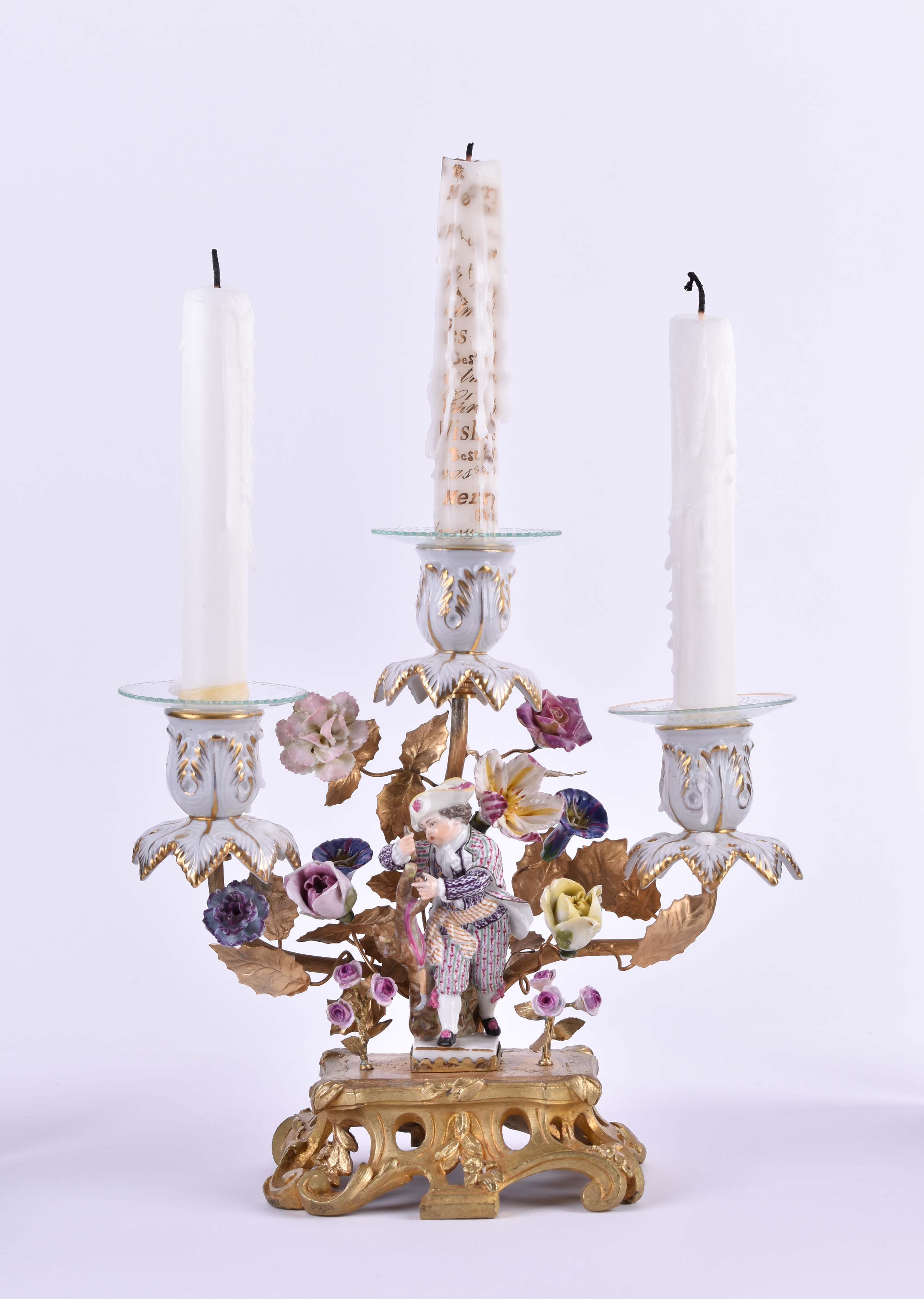  Candlestick Meissen 19th century - Image 2 of 6