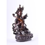 Buddha Vajrasattva mit Vajragarvi auf Doppellotus, Tibet Qing Dynastie