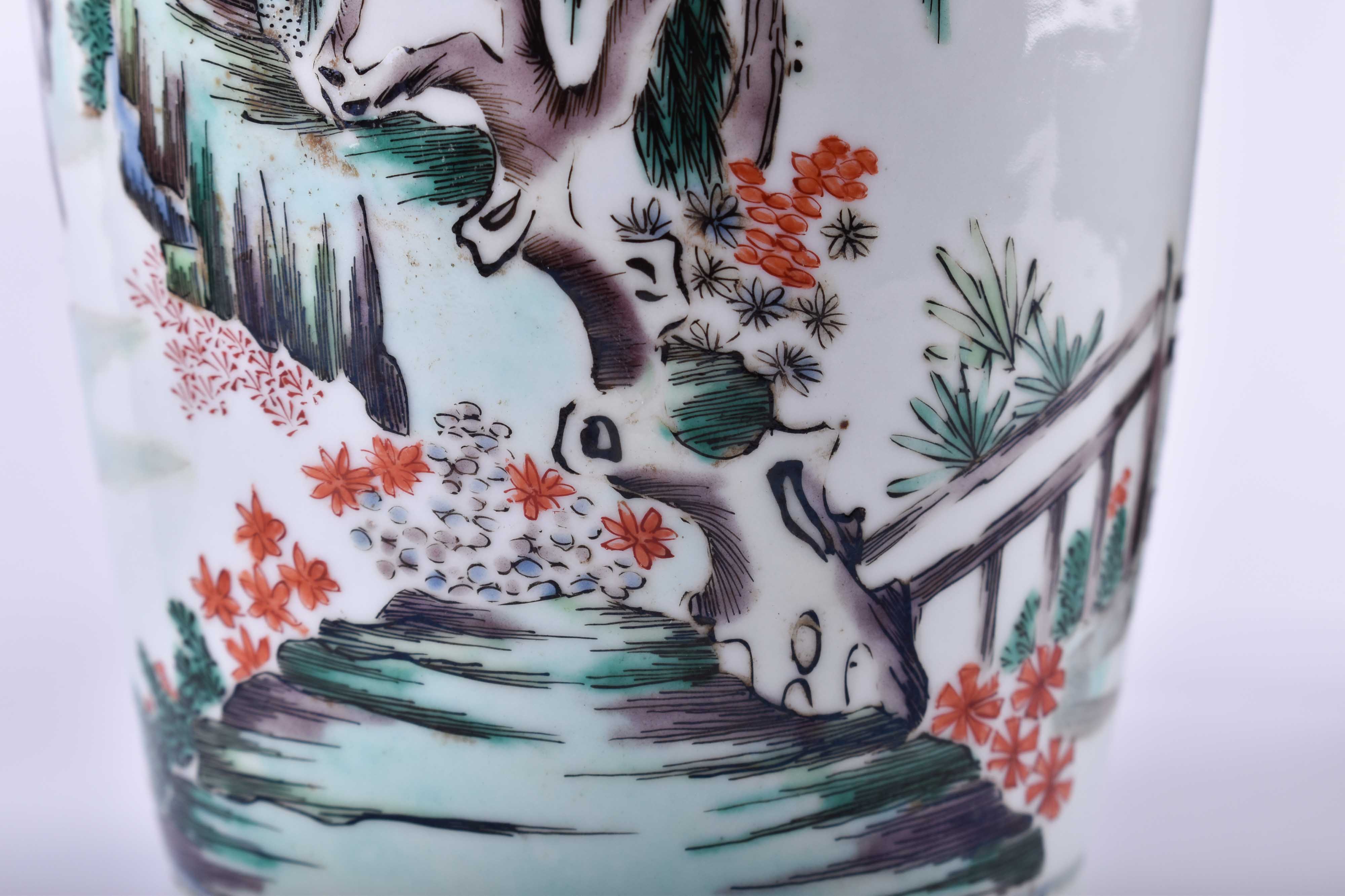  Wucai vase China Qing dynasty - Image 7 of 14