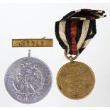 Kriegsdenkmünze für Kämpfer 1870/1871 u.a.Medaille aus eroberter Geschützbronze, s