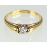 Brillant Ring GG 585punziert Gelbgold 585 (14 Karat), ca. 4,1 Gramm, Ringkopf mit eine