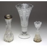 Kristall Vase mit Silberrand u.a.farbloses Kristallglas mundgeblasen u. von Hand besch