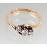 Brillant Ring - GG/WG 333gepürft Gelbgold / Weißgold 333 (8 Karat), ca. 2,27 Gramm,