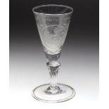 barockes Kelchglas Thüringenfarbloses leicht schlieriges Glas mundgeblasen, leicht ge